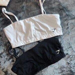 Gymshark White and Black Sports Bras